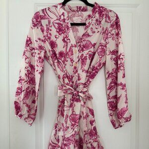 Pink patterned mini dress